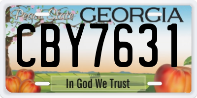 GA license plate CBY7631