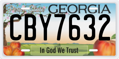 GA license plate CBY7632