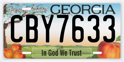 GA license plate CBY7633