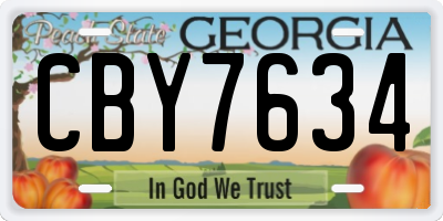 GA license plate CBY7634