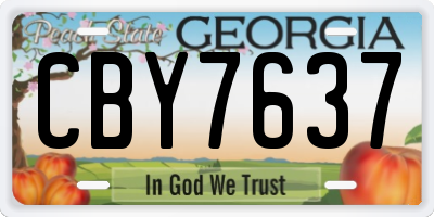 GA license plate CBY7637