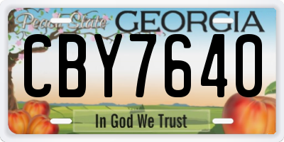 GA license plate CBY7640