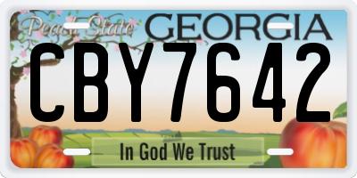 GA license plate CBY7642
