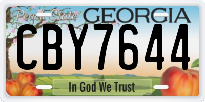 GA license plate CBY7644