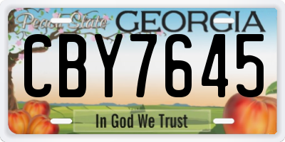 GA license plate CBY7645
