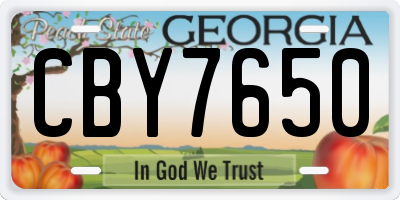 GA license plate CBY7650