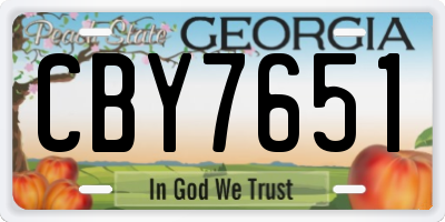 GA license plate CBY7651
