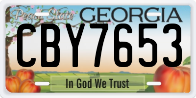 GA license plate CBY7653