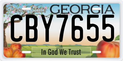 GA license plate CBY7655