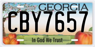 GA license plate CBY7657