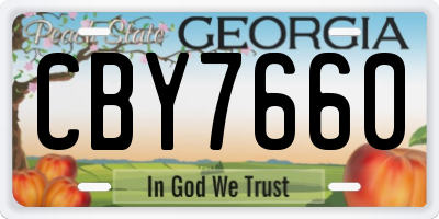 GA license plate CBY7660