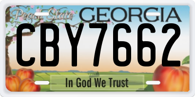 GA license plate CBY7662