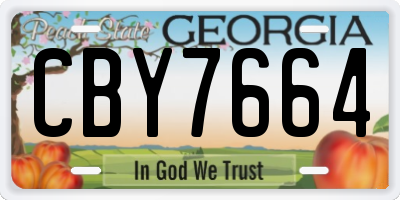 GA license plate CBY7664
