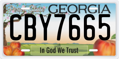 GA license plate CBY7665