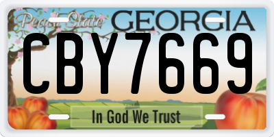 GA license plate CBY7669