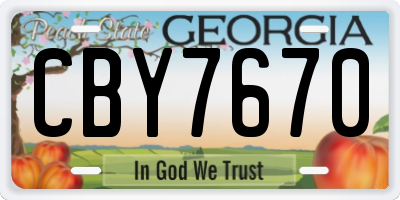 GA license plate CBY7670