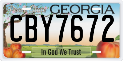 GA license plate CBY7672