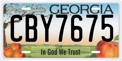 GA license plate CBY7675