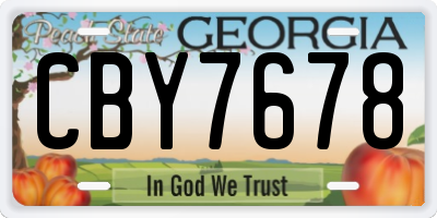 GA license plate CBY7678