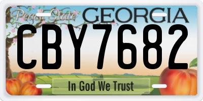 GA license plate CBY7682