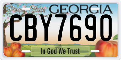 GA license plate CBY7690