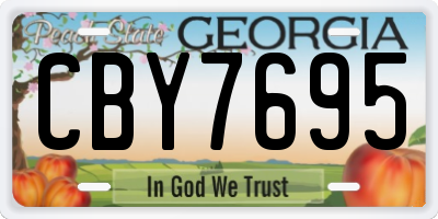 GA license plate CBY7695