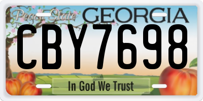 GA license plate CBY7698