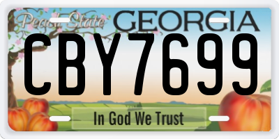 GA license plate CBY7699