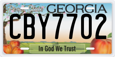 GA license plate CBY7702