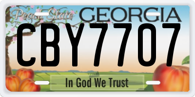 GA license plate CBY7707
