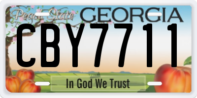 GA license plate CBY7711