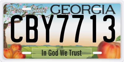 GA license plate CBY7713