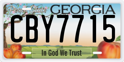 GA license plate CBY7715