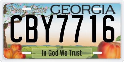 GA license plate CBY7716