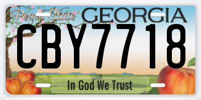 GA license plate CBY7718