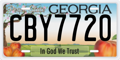 GA license plate CBY7720
