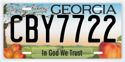 GA license plate CBY7722