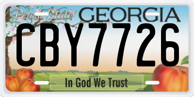 GA license plate CBY7726