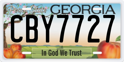 GA license plate CBY7727