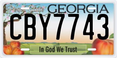 GA license plate CBY7743