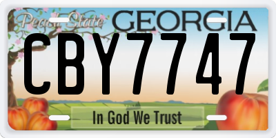 GA license plate CBY7747