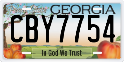 GA license plate CBY7754