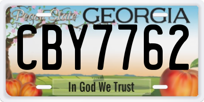 GA license plate CBY7762