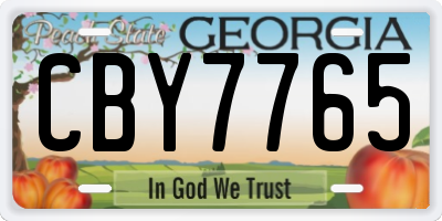 GA license plate CBY7765