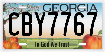 GA license plate CBY7767