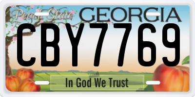 GA license plate CBY7769