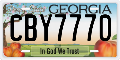 GA license plate CBY7770