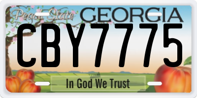 GA license plate CBY7775