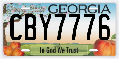 GA license plate CBY7776