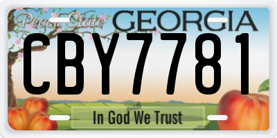 GA license plate CBY7781